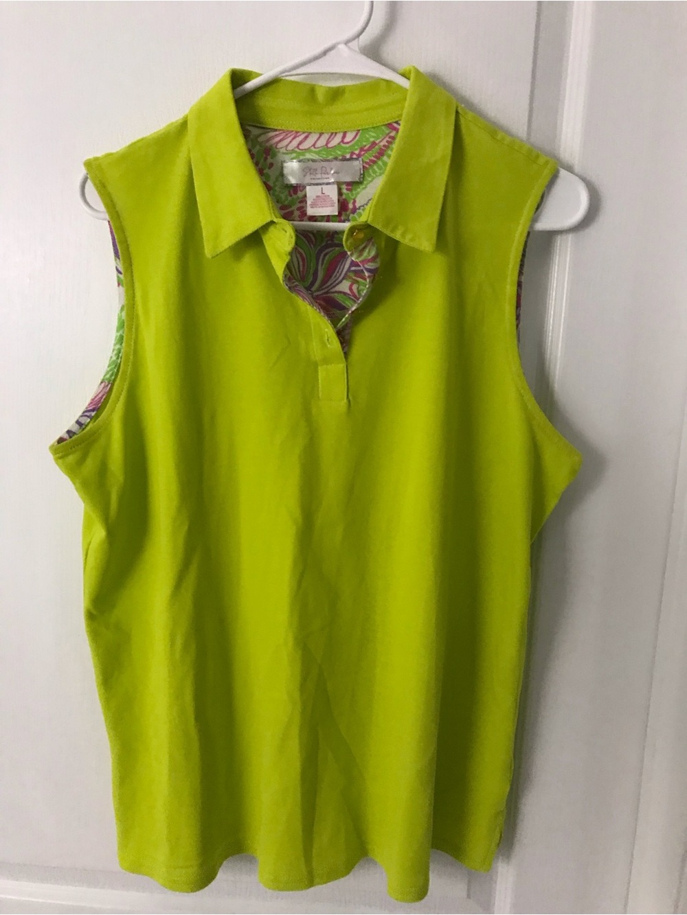 Bright Lime Green Women's Collared Top